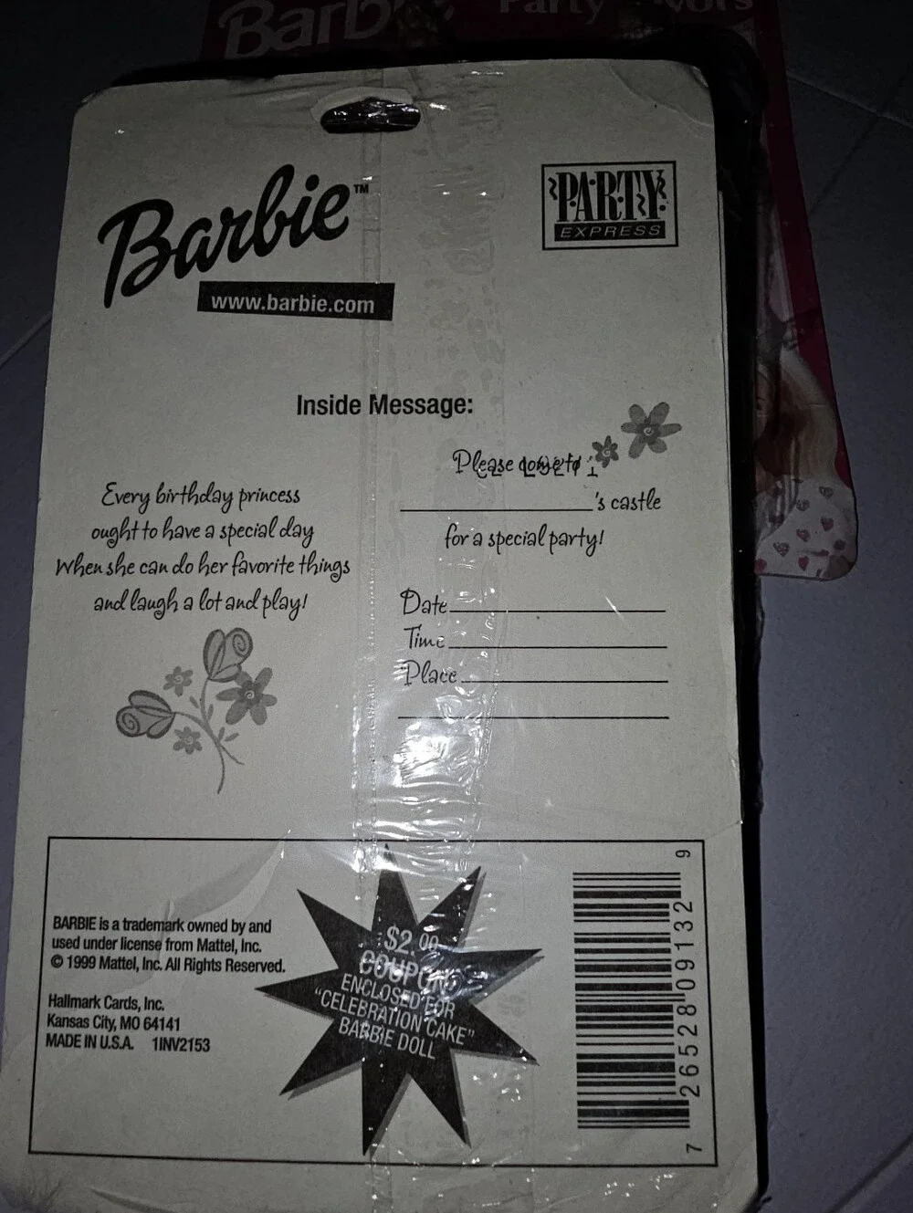 90s Barbie Birthday Party Invitations & Pencil Sharpener Party Favors - New